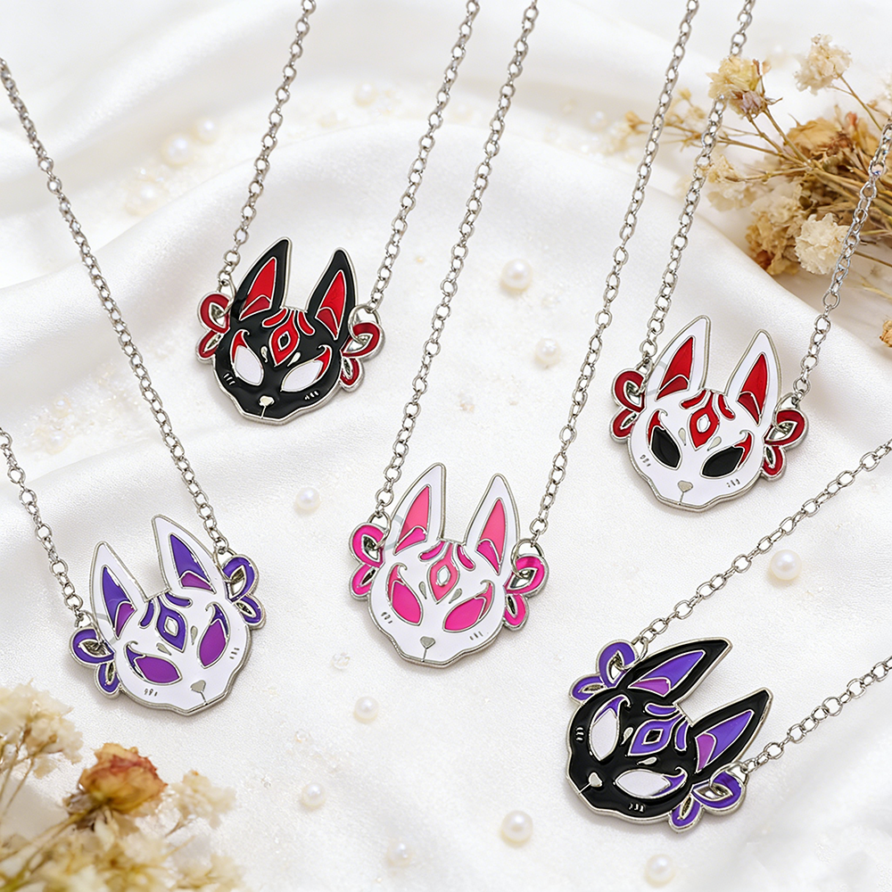 Men Accessories Pendant - Fashion Anime Fox Mask Metal Enamel