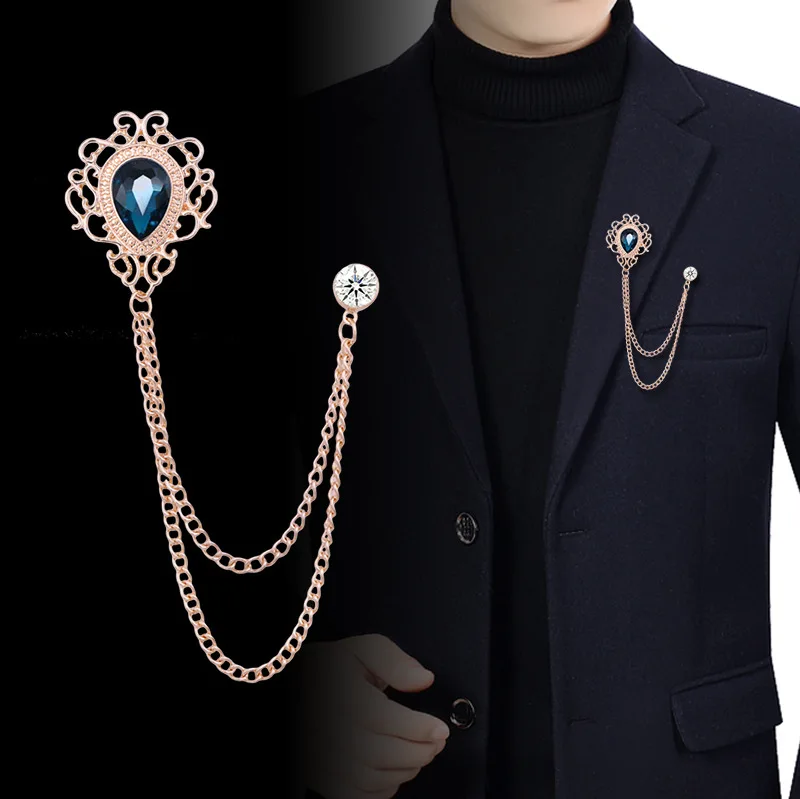 Men'S Accessories Fashion - New Vintage Tassel Chain Rhinestone Crystal