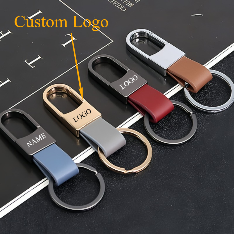 Men Accessories Name - Fashion Leather Keychains Custom Logo Name