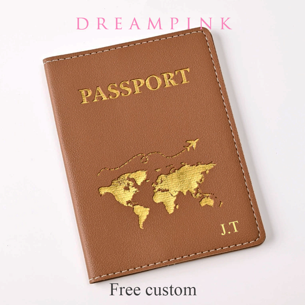 Men Accessories Name - Custom Name Travel Passport Cover Gold
