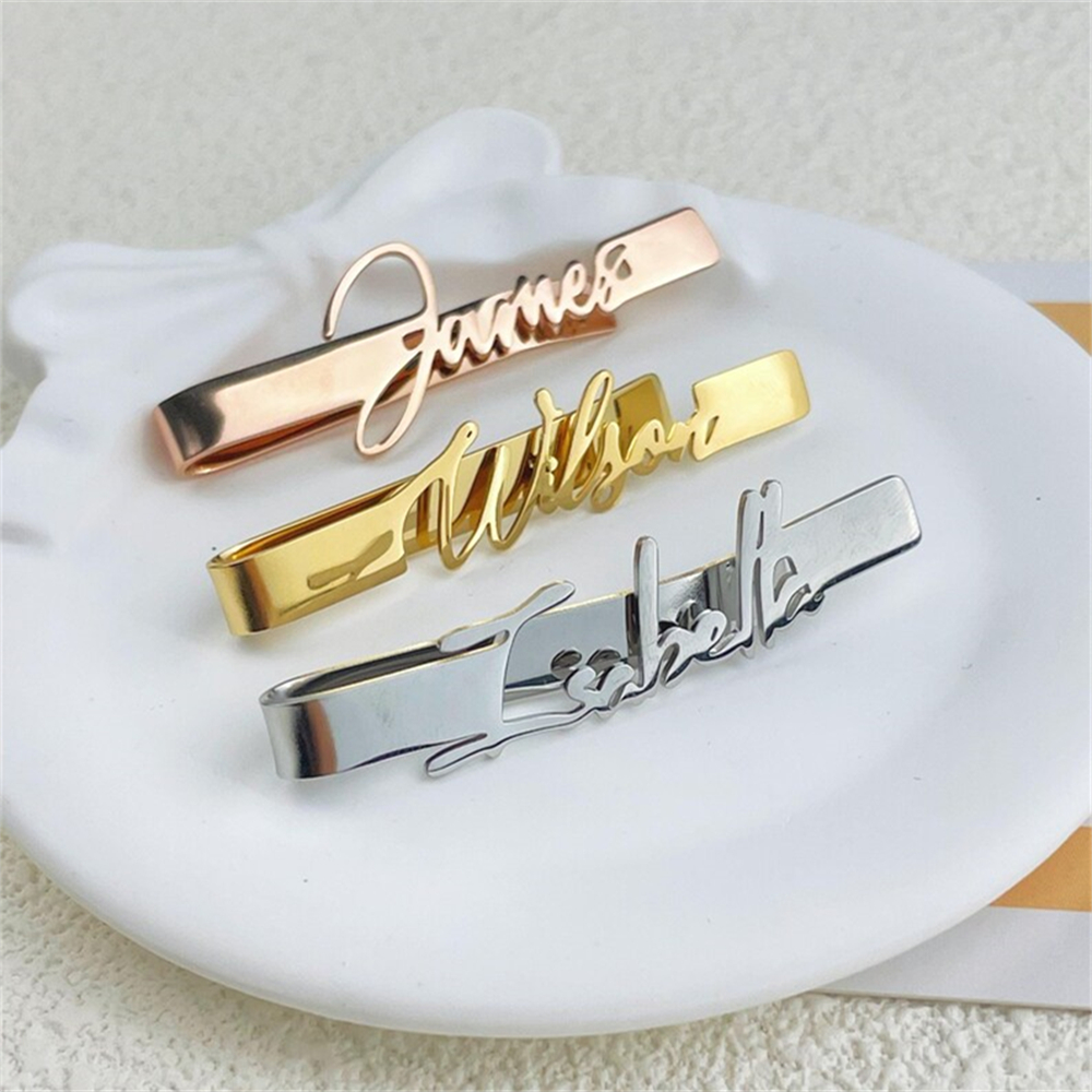 Men Accessories Name - Personalized Tie Clip Custom Name Tie
