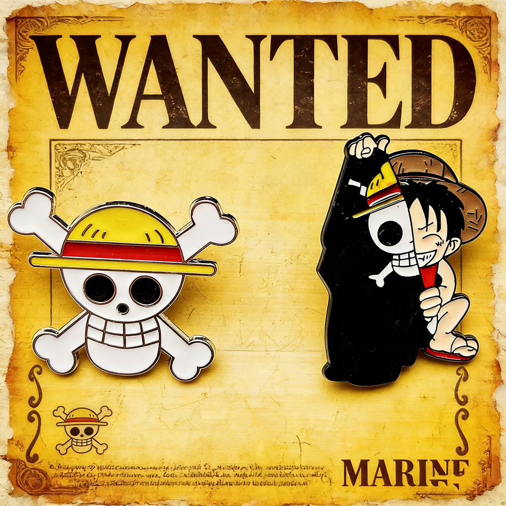 Men Accessories Kit - 2pcs One Piece Anime Lapel Pins