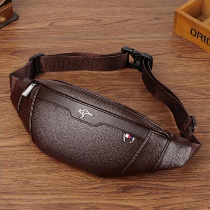 Men Accessories Pack - Business Leather Waist Bag Multifunctional Workout