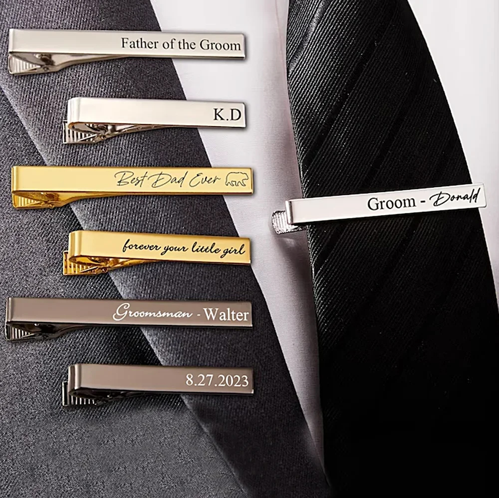 Men Accessories Name - New Custom Carved Name Tie Clips