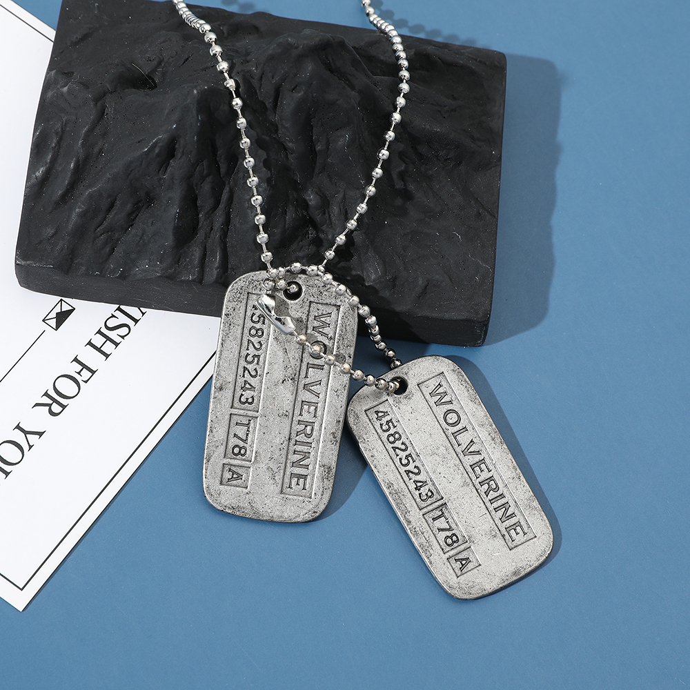 Men'S Accessories Fashion - X-Men Wolverine Military Card Necklace -