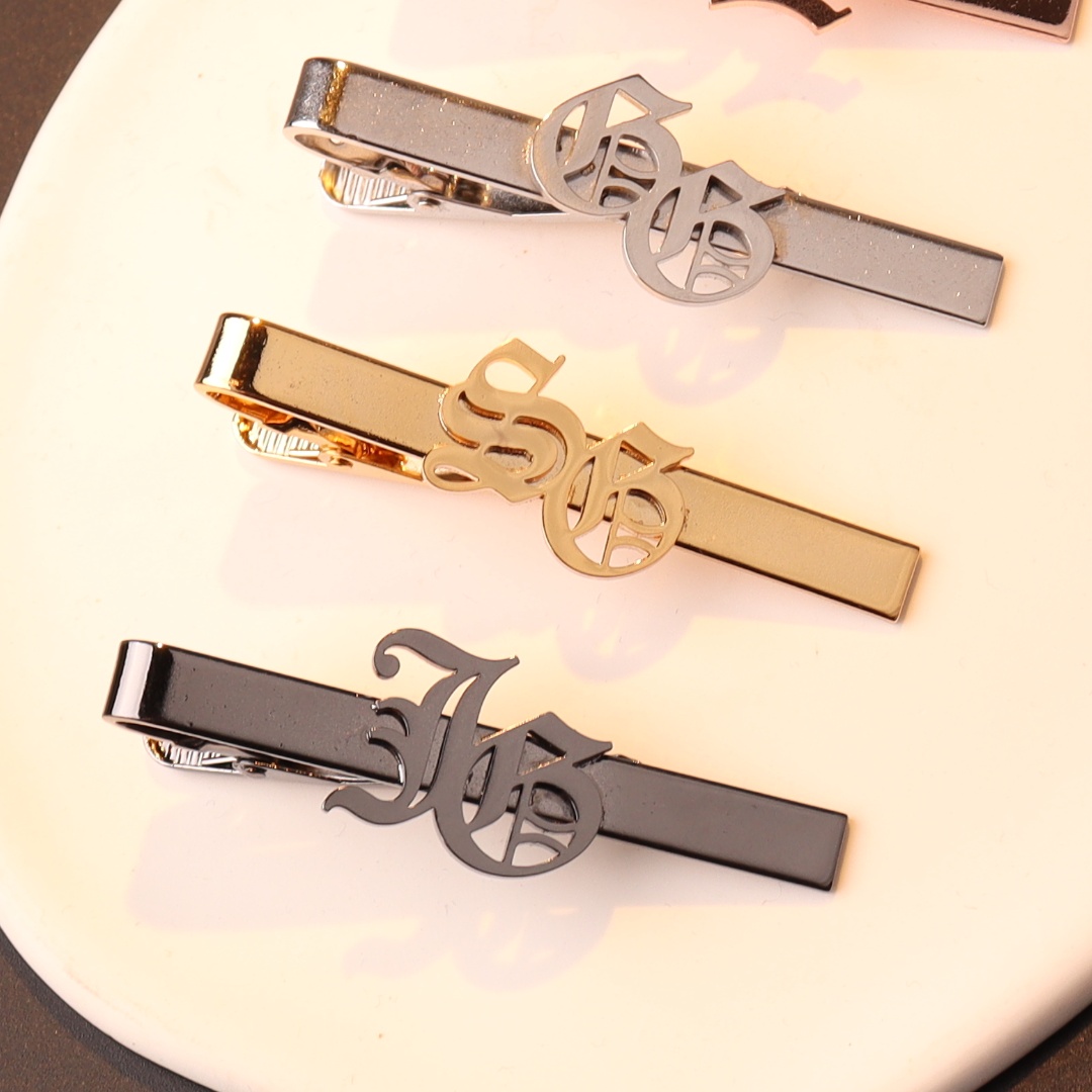Men Accessories Name - Custom Name Initials Tie Clip for