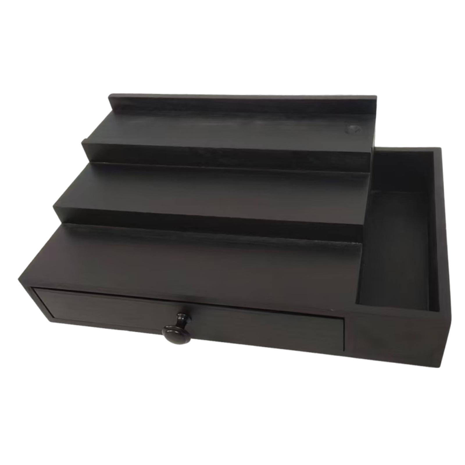 Men Accessories Drawer - Perfume Organizer Wood Three Tier Display