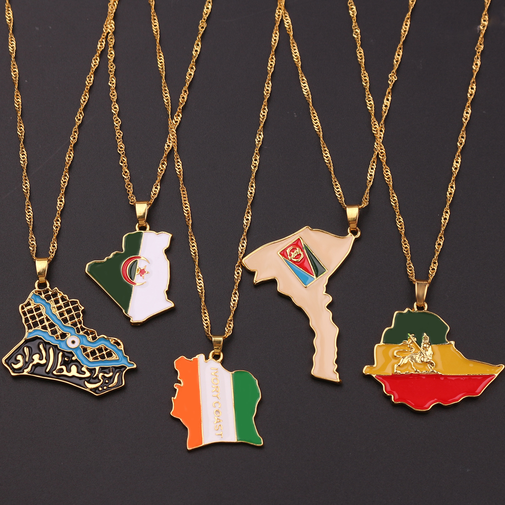 Men Accessories Pendant - Fashion Trend World Map Necklace Creative