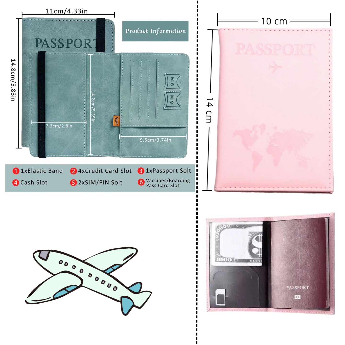 Men'S Accessories Wallet - Vintage RFID Passport Cover for Women