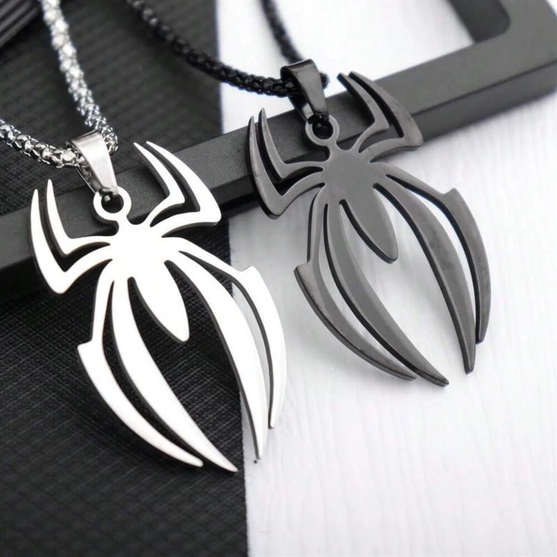 Men Accessories Chain - Gothic Spider Shape Necklace Stainless Steel