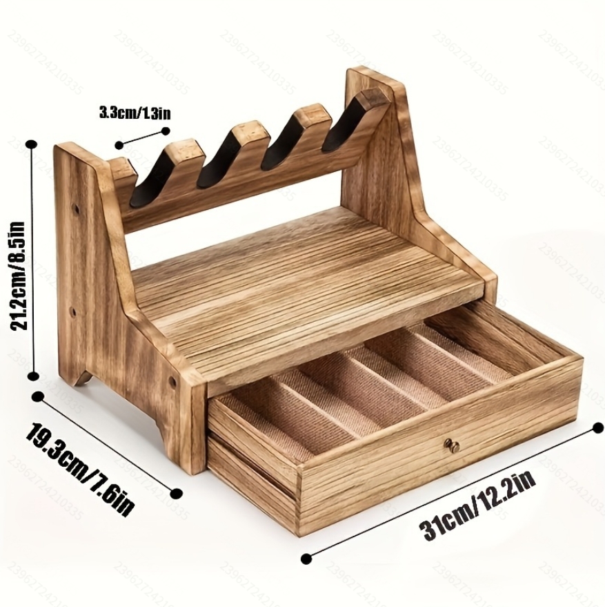 Men Accessories Drawer - Solid Wood Pistol Storage Stand (Gun