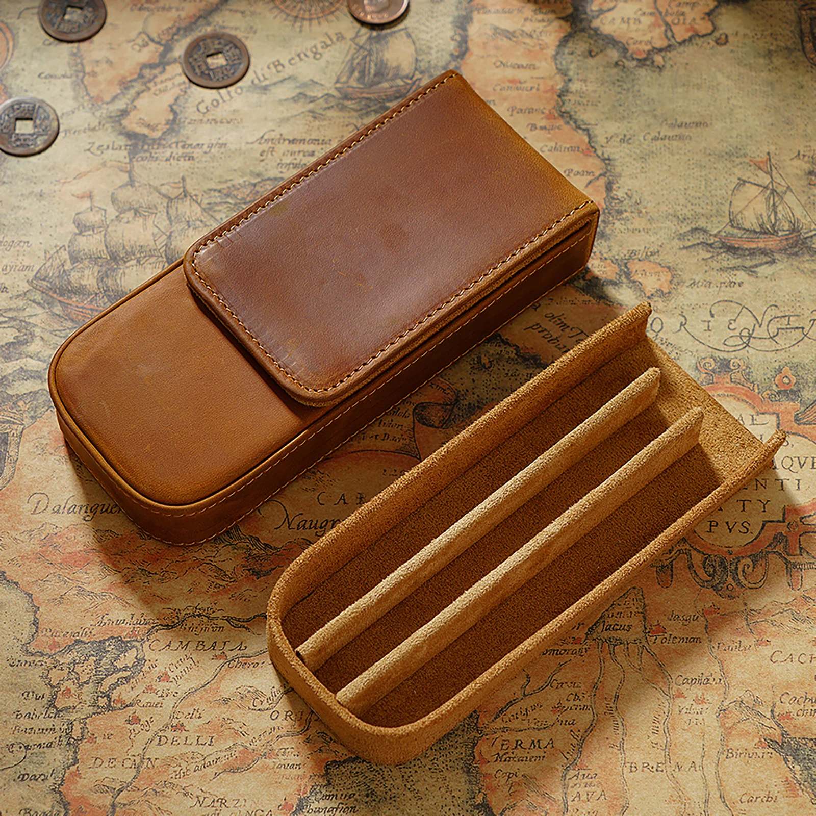 3 Slot Geniue Cowhide Pen Penc - Men Accessories Drawer review and price