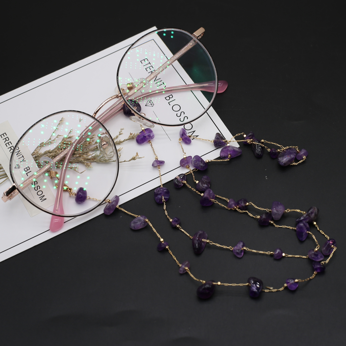 Natural Amethyst Stone Beaded  - Men Accessories Chain review and price