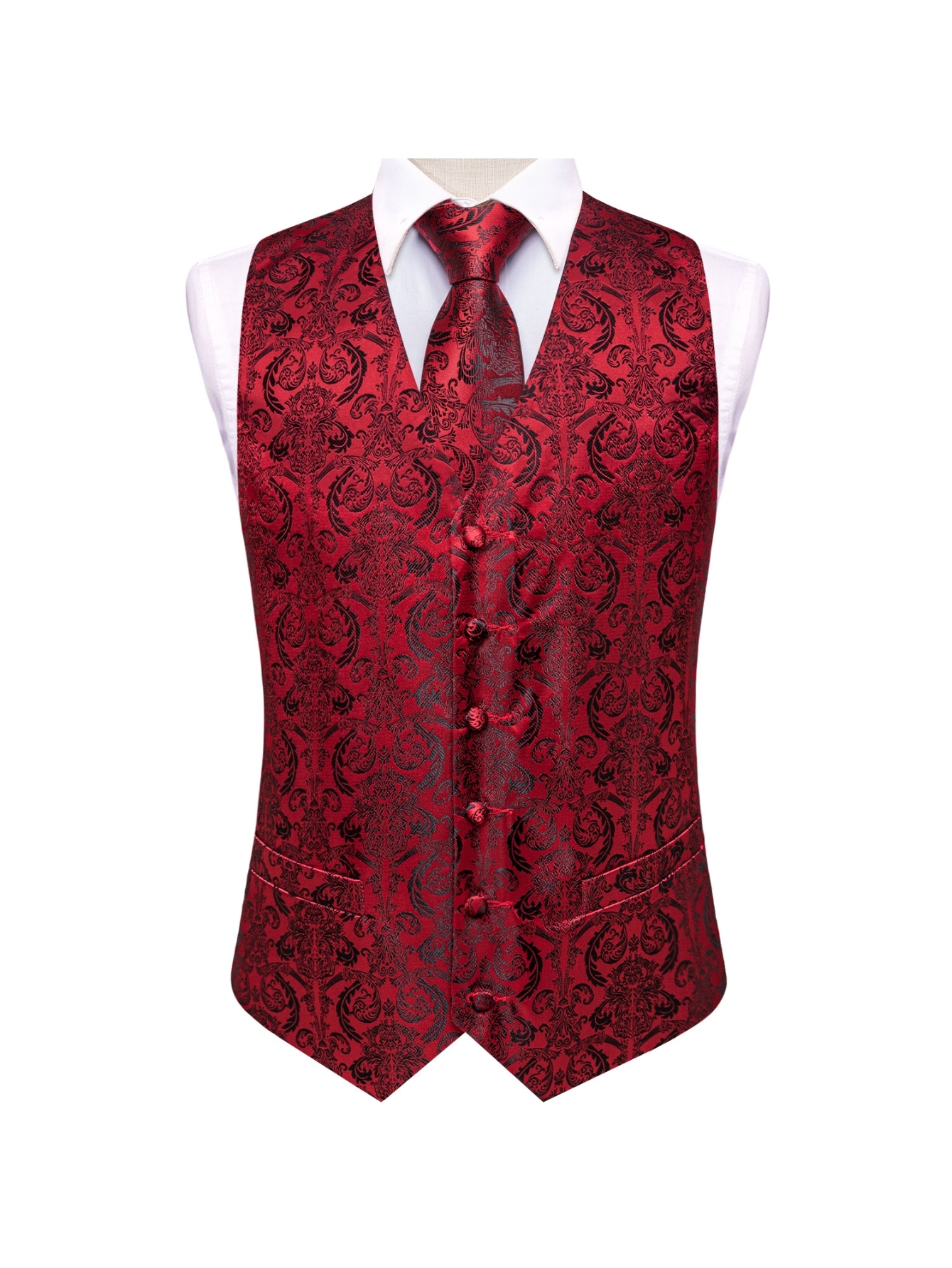 Vest Tie Pocket Square Red Jac - Men'S Accessories Office review and price