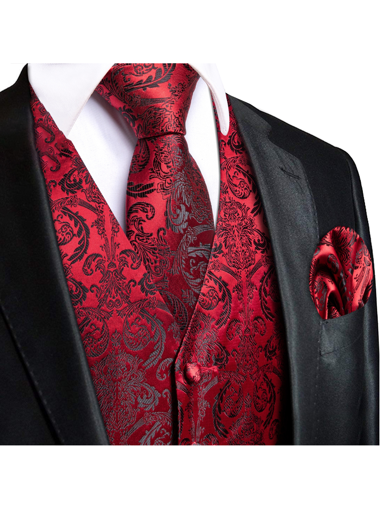 Vest Tie Pocket Square Red Jac - Men'S Accessories Office review and price