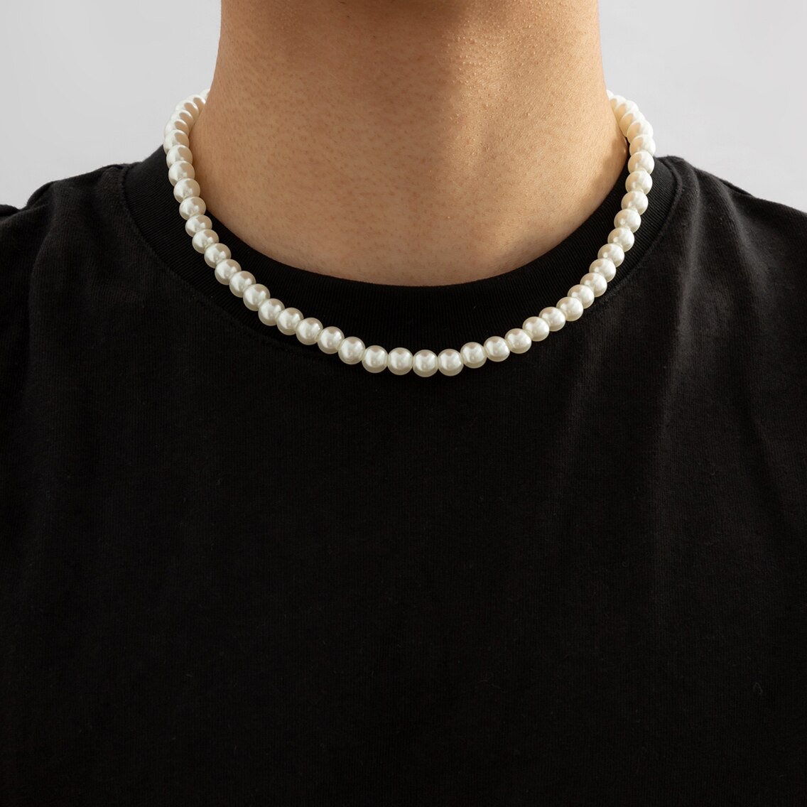 Simple Imitation-Pearl Beaded  - Men Accessories Neck Chain review and price