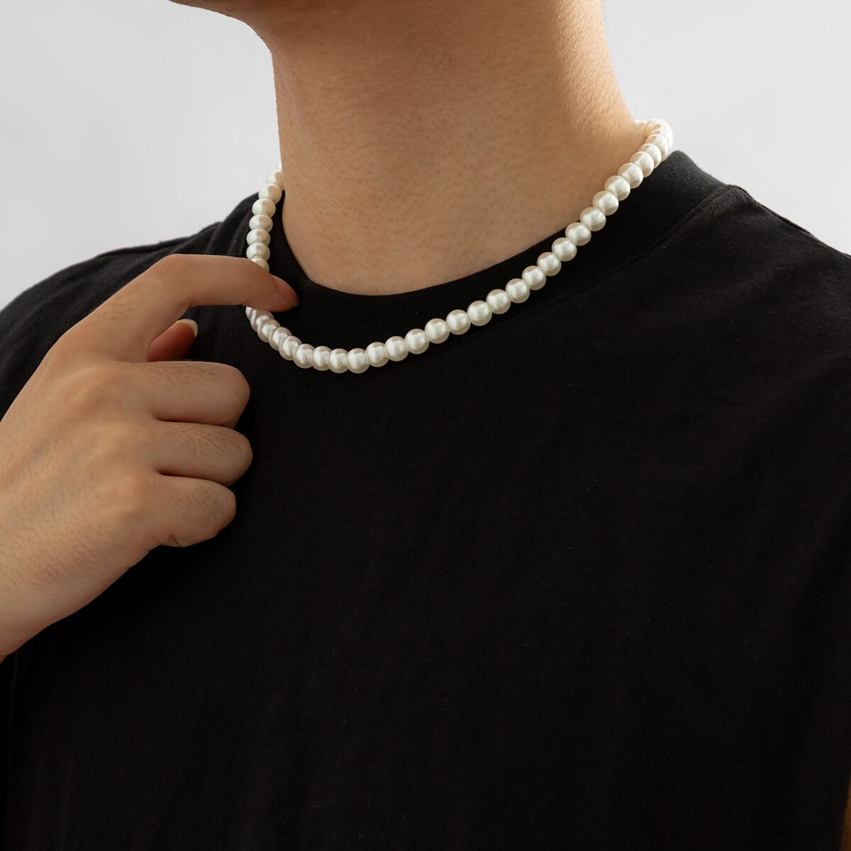 Simple Imitation-Pearl Beaded  - Men Accessories Neck Chain review and price