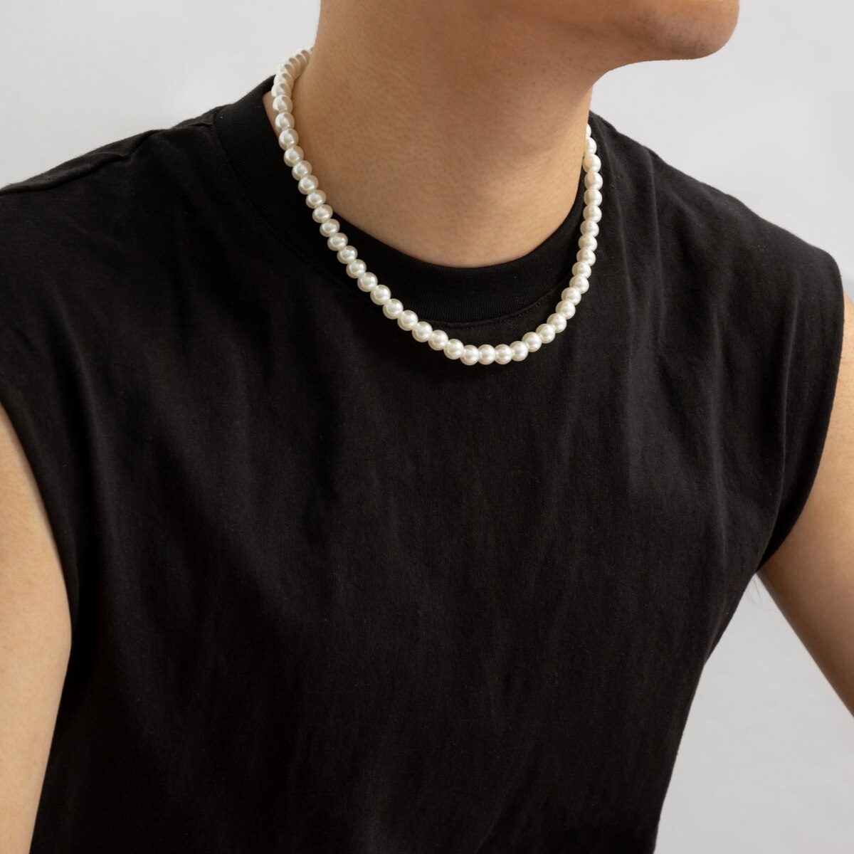 Simple Imitation-Pearl Beaded  - Men Accessories Neck Chain review and price