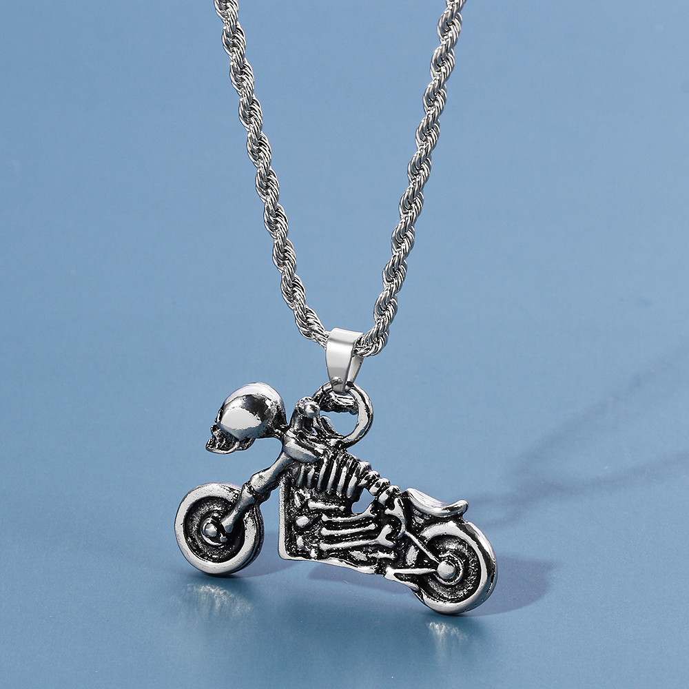 Retro Hip Hop Skeleton Motorcy - Men Accessories Pendant review and price