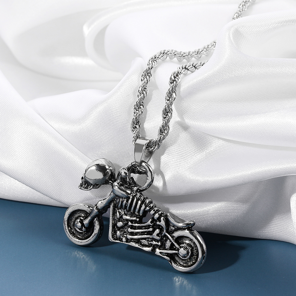Retro Hip Hop Skeleton Motorcy - Men Accessories Pendant review and price
