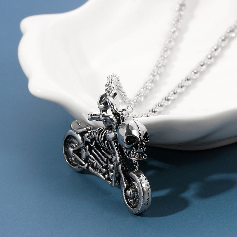 Retro Hip Hop Skeleton Motorcy - Men Accessories Pendant review and price