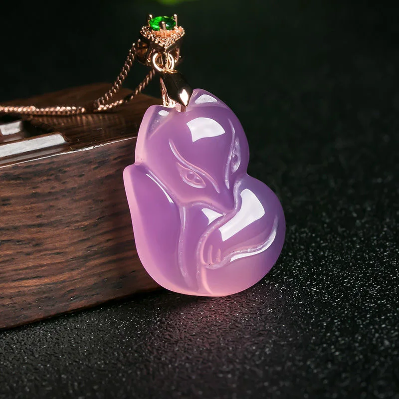 Natural Purple Agate Fox Penda - Men Accessories Chain review and price
