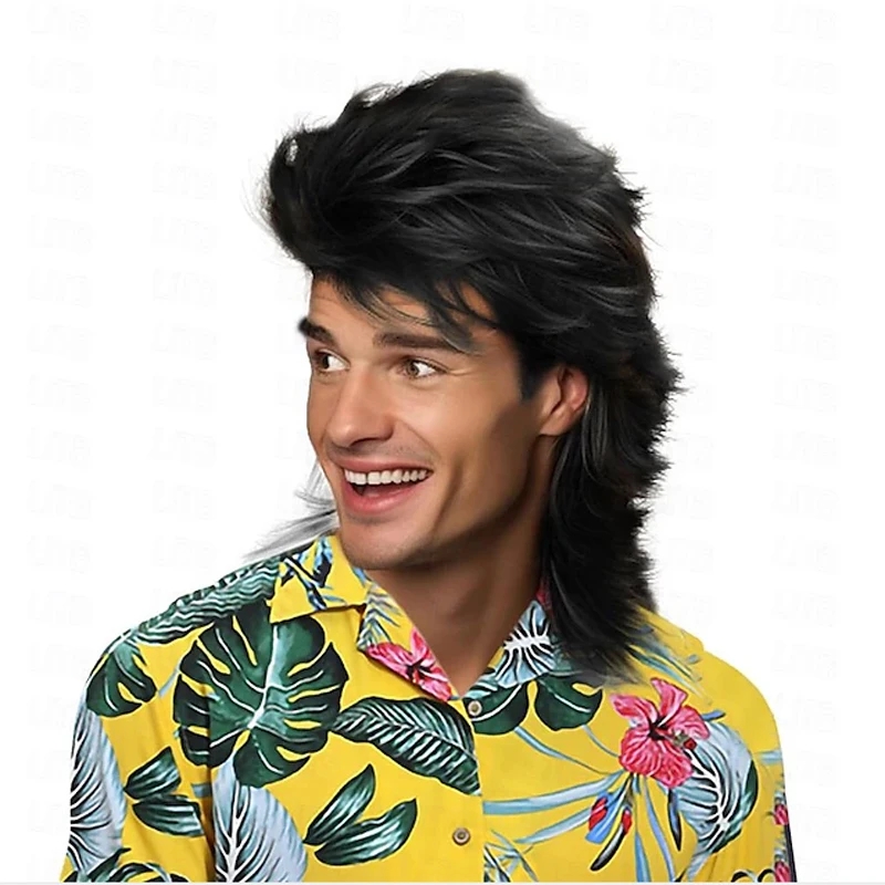 Men Black Synthetic Hair Mulle - Men'S Accessories In The 80S review and price