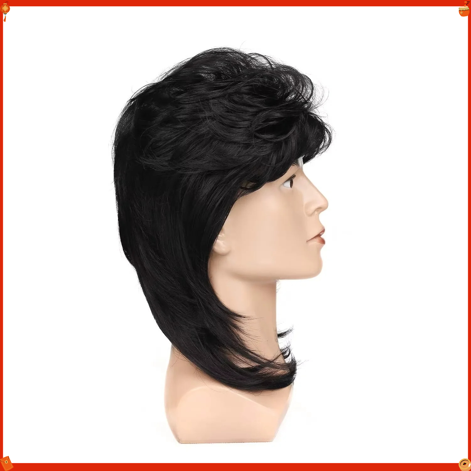Synthetic Mullet Wig for Men R - Men'S Accessories In The 80S review and price
