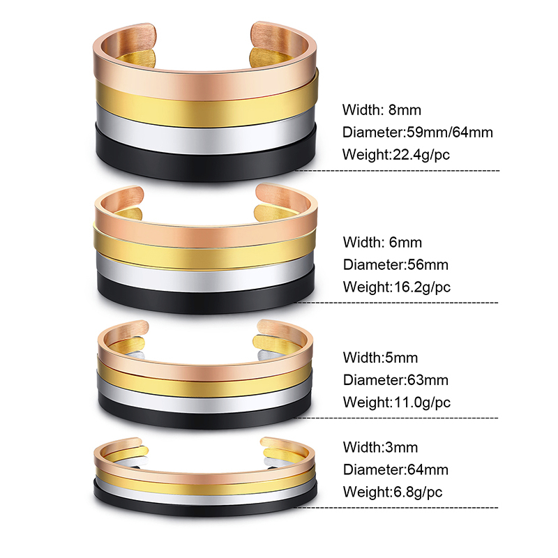 4MM To 8MM Free Engraving Cuff - Men Accessories All review and price
