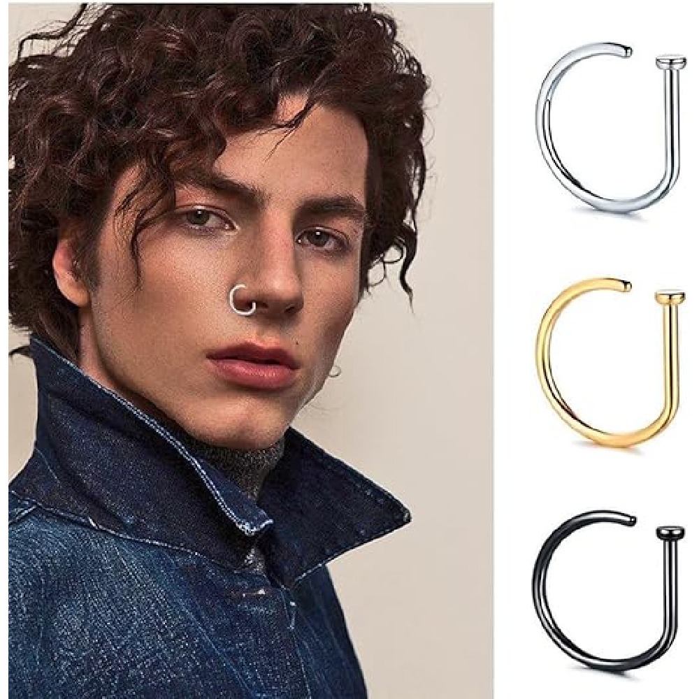 4 Pack Non Piercing D-Shaped N - Men Accessories Combo review and price