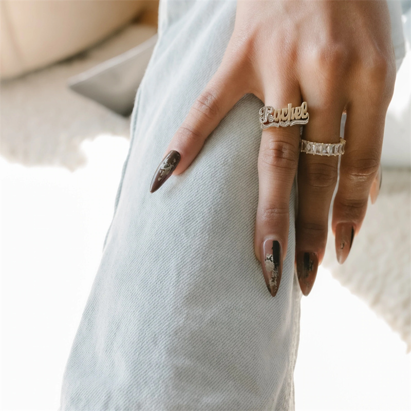 18K Gold Ring With Heart Perso - Men Accessories Name review and price