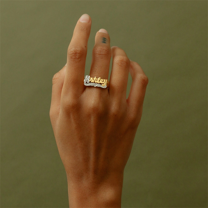 18K Gold Ring With Heart Perso - Men Accessories Name review and price