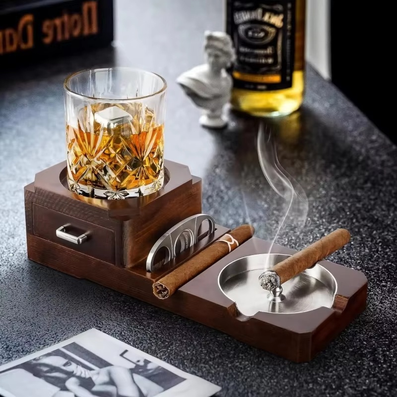Wooden Cigar Ashtray with Draw - Men Accessories Drawer review and price