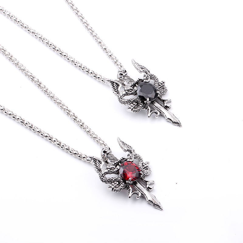 Double Dragon Black Gem Cross  - Men Accessories Pendant review and price