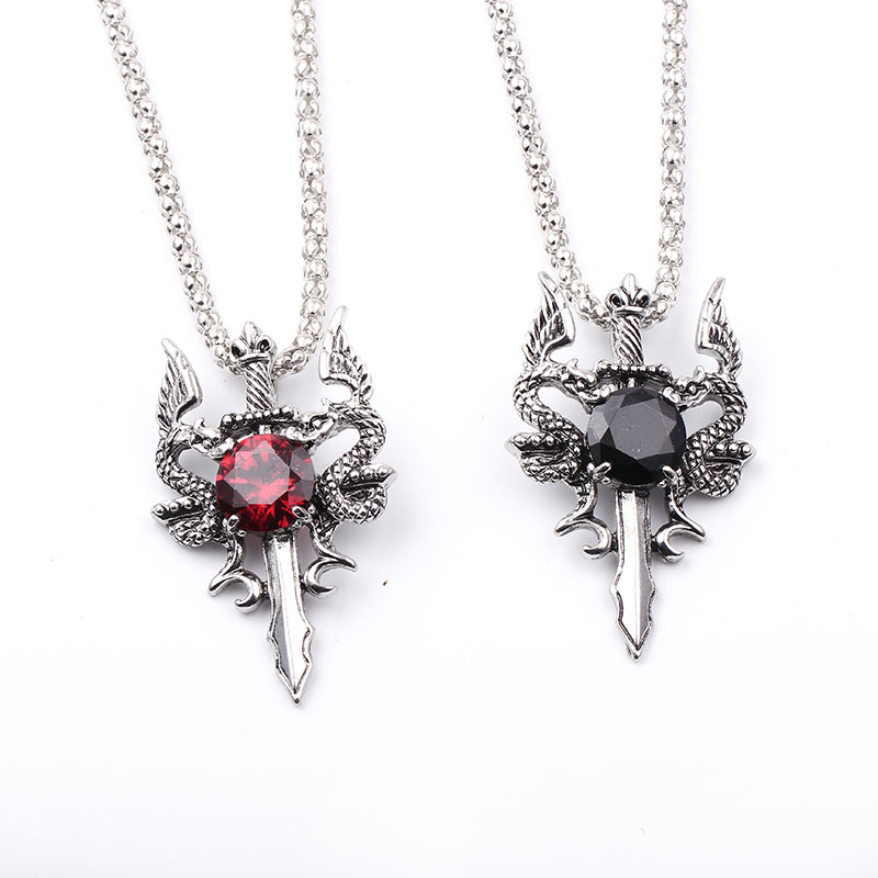 Double Dragon Black Gem Cross  - Men Accessories Pendant review and price