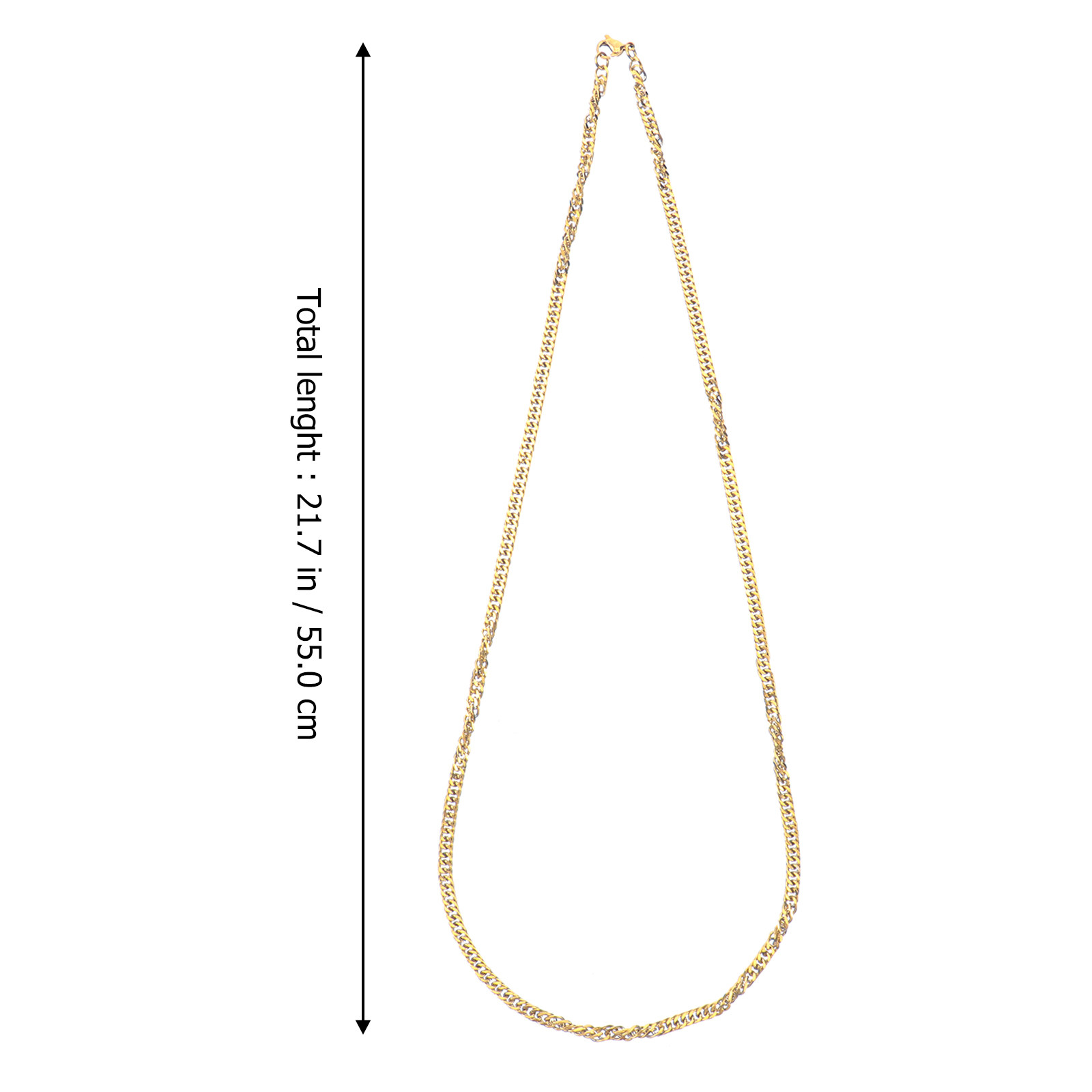 1Pcs Golden Double Buckle Chai - Men Accessories Neck Chain review and price