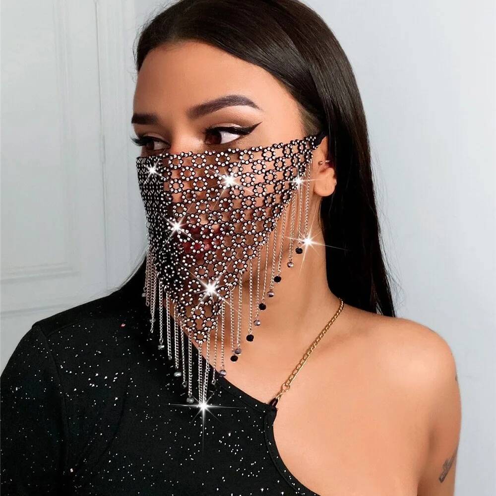 Women New Tassel Veil Masks He - Men Accessories Chain review and price