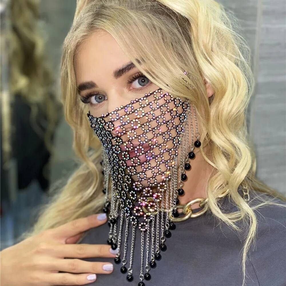 Women New Tassel Veil Masks He - Men Accessories Chain review and price