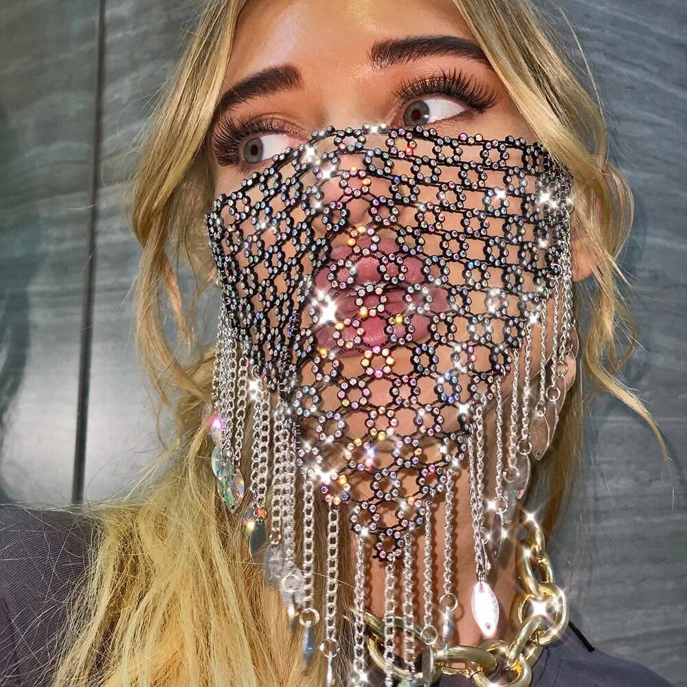 Women New Tassel Veil Masks He - Men Accessories Chain review and price